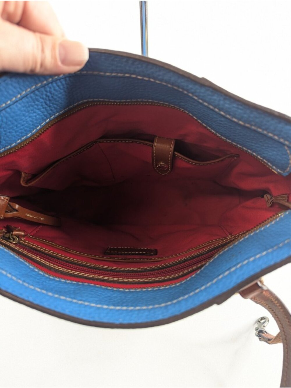 DOONEY & BOURKE Blue Pebble Grain Lexington Tote Purse Hand Bag - Picture 11 of 15